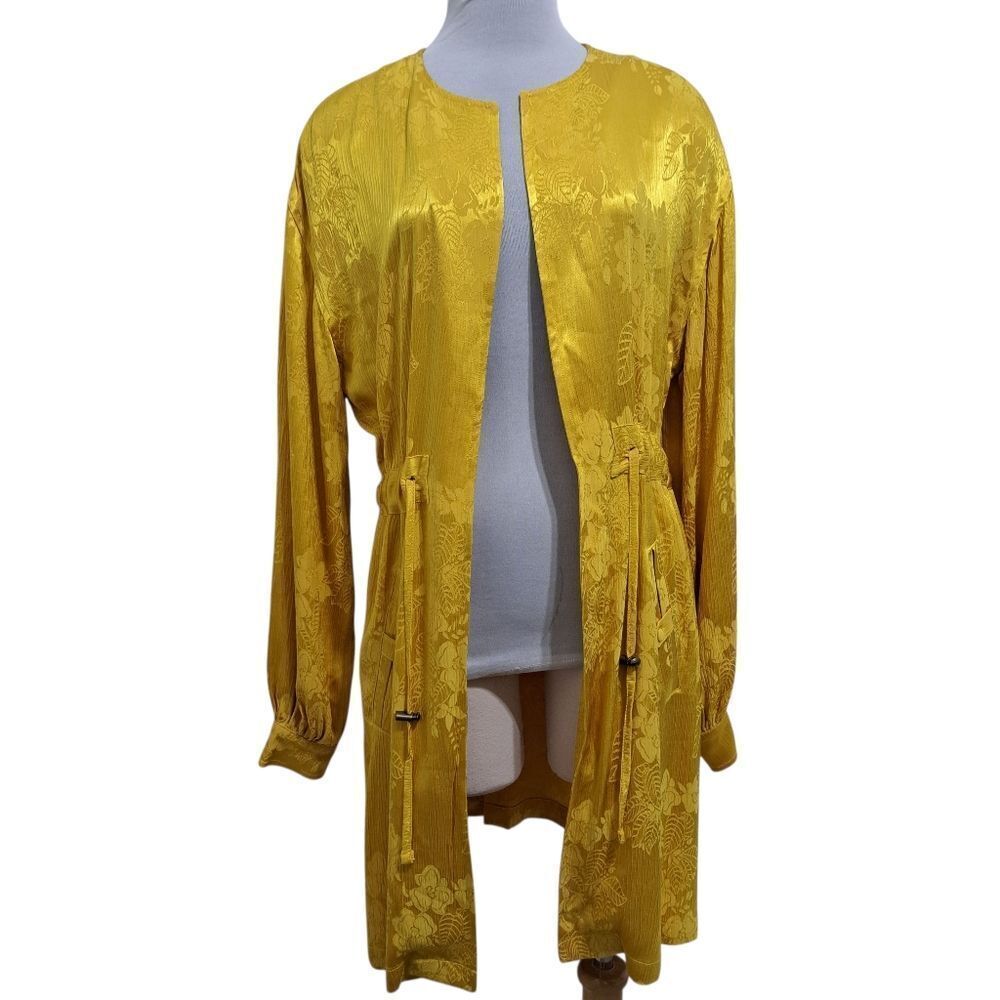 Tularosa Brooke Elegant Floral Boho Lightweight Jacket In Golden Yellow Small